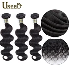 Uneed волосы объемные волнистые волосы пряди от 8 до 26 дюймов перуанские 100% человеческие волосы для наращивания Remy волосы для переплетения черных женщин длинный размер