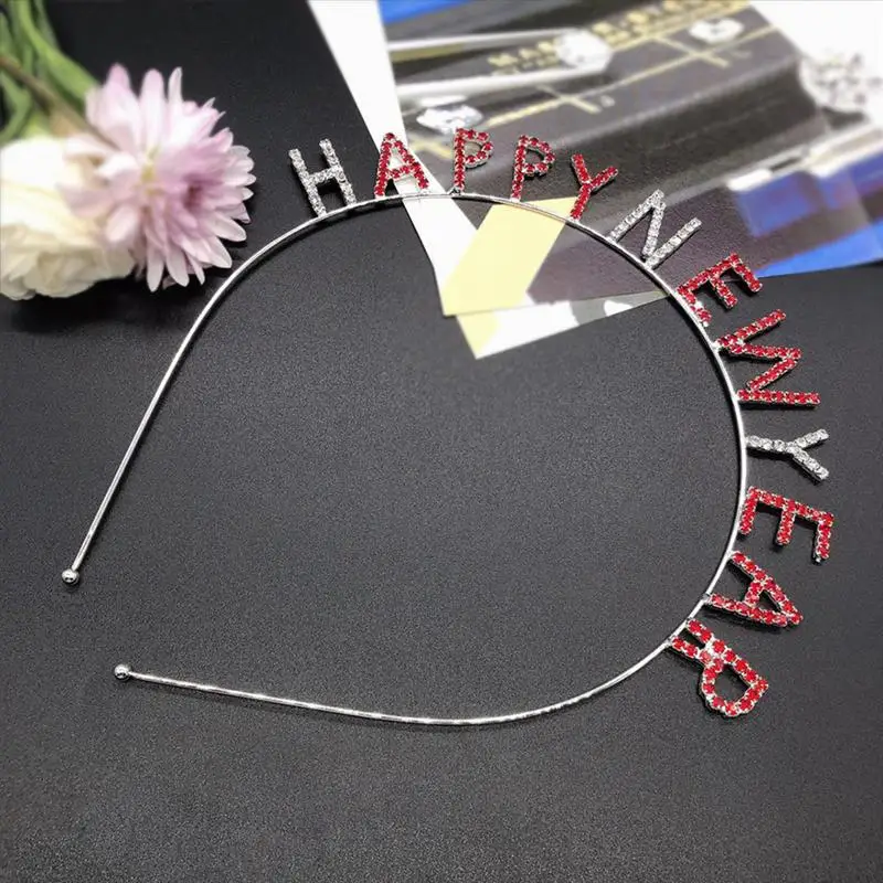 Повязка на голову с надписью Happy New Year декоративные вечерние обручи для волос