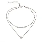 300 штпартия многослойное медное ожерелье женский простой воротник с длинным r ем r сердце полдень треугольной формы подвеска, цепочка, ожерелье
