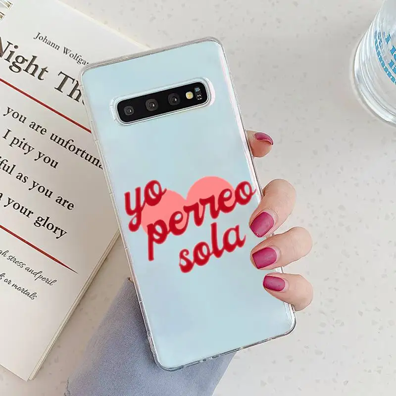 

Yo Perreo Sola Bad Bunny Phone Case Transparent for Samsung A71 S9 10 20 HUAWEI p30 40 honor 10i 8x xiaomi note 8 Pro 10t 11