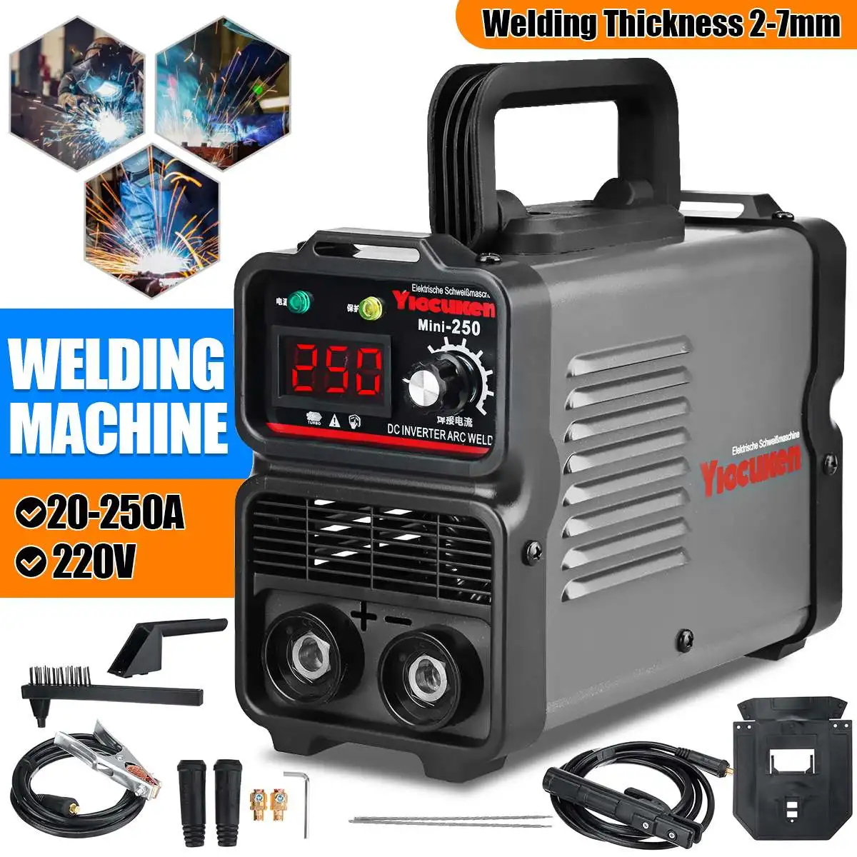 

Mini Arc Welding Machine 4000W DC 220V 250A Household Pure Copper Welding Inverter IGBT Electricity Welderg Tool Welder Machine