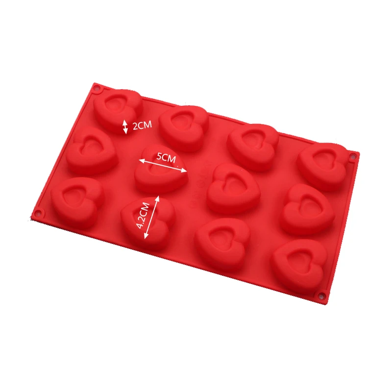 

12 Holes Heart Shapes Cake Silicone Molds Chocolate Jelly Pudding Ice Dessert Cake Decorating Tools Bakeware Set Kicthen Moulds