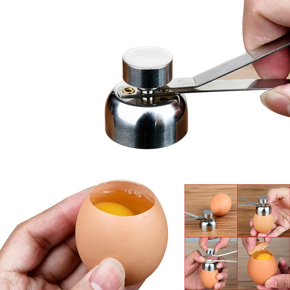 

Practical Metal Scissors Egg Topper Cutter Shell Opener Stainless Steel Boiled Raw Egg Open Creative Kitchen Tools Set