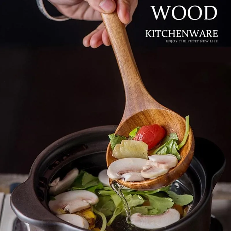 Деревянная посуда из натурального дерева ложка Тернер с дуршлаг для риса шумовка