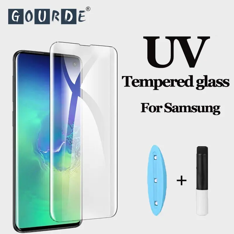 Закаленное стекло для samsung Galaxy S10 S9 S8 Plus S10e УФ жидкость полный клей Защита экрана