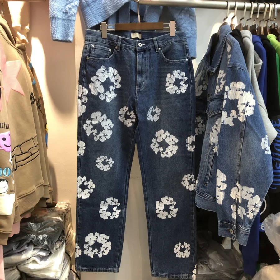 

Свободные джинсы Adererror для мужчин и женщин, уличная одежда из денима с эффектом повреждения, брюки-скинни с колокольчиком