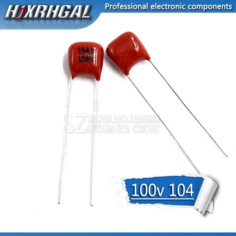 1 шт. 100V104J шаг 5 мм 100NF 0 мкФ 100V 104 CBB полипропиленовый пленочный конденсатор