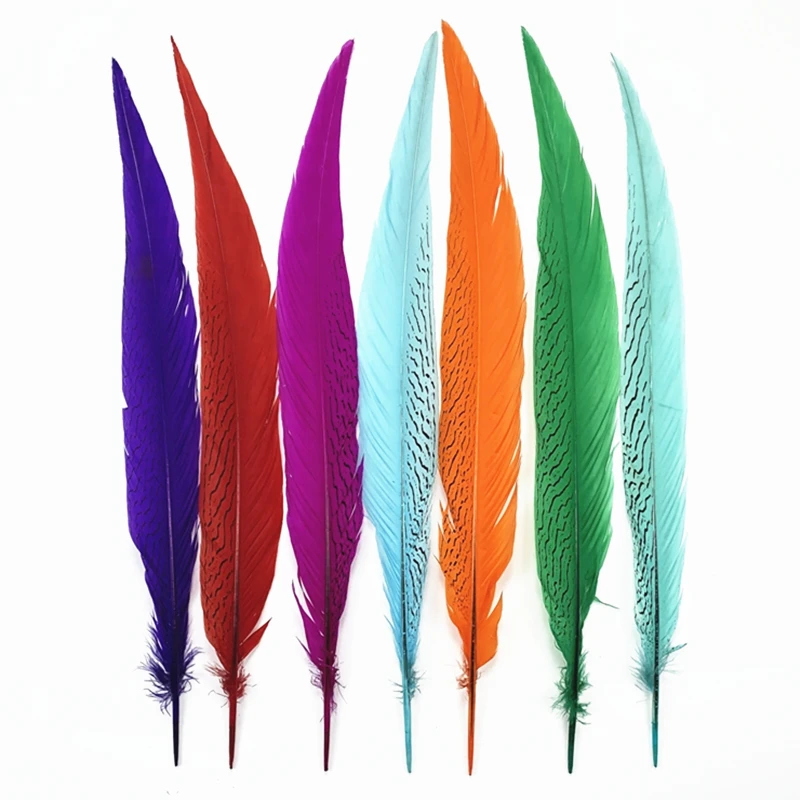 

50Pcs/Lot Scustom Color Ilver Pheasant Tail Feather for Crafts 30-80cm/12-32" Pheasant Feathers for Decoration Long Plume Decor