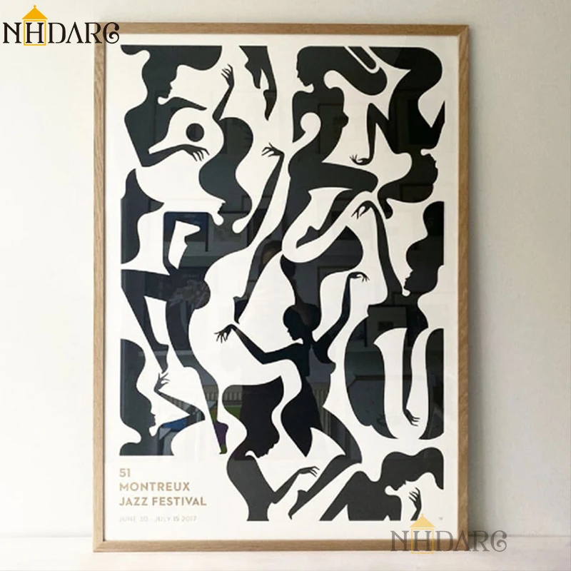 

Modern Black White Abstract Woman Dance Canvas Print Painting Poster Picture Wall Art Home Decoration Living Room Hallway Decor