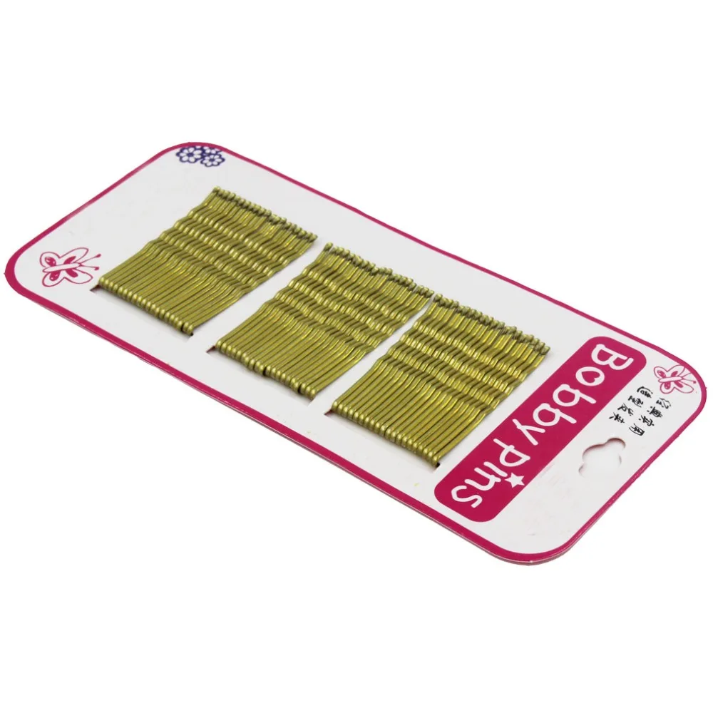 60 шт./лот тонкая заколка для волос с золотым покрытием черного и кофейного цвета