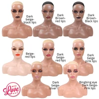Nunify Makeup Mannequin Head For Wig Sunglasses Jewelry Display Female Wig Stand Black Mannequin Head Female Model For Jewelry