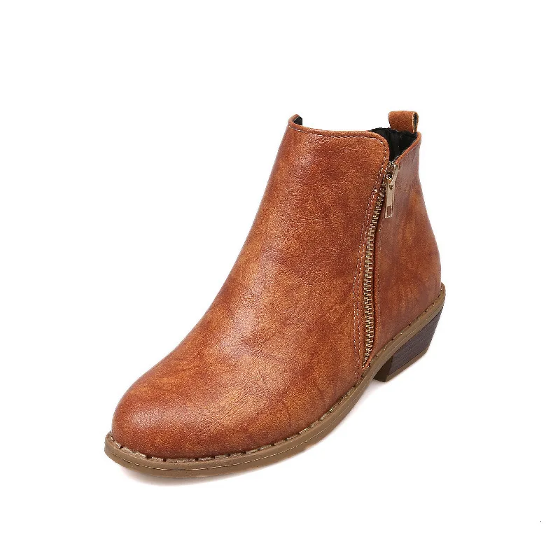 Фото Женские ботильоны с леопардовым принтом Сезон осень-зима Женская обувь на молнии Женские ботильоны с леопардовым принтом Сезон осень-зима Женская обувь на молнии