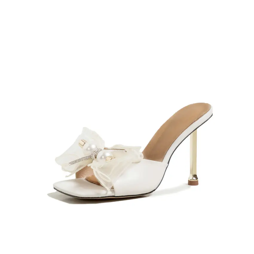 

QUTAA 2021 Microfiber Peep Toe Fashion Female Shoes Thin High Heels Summer Lace Up Slingback Fashion Women Sandals Size 34-43