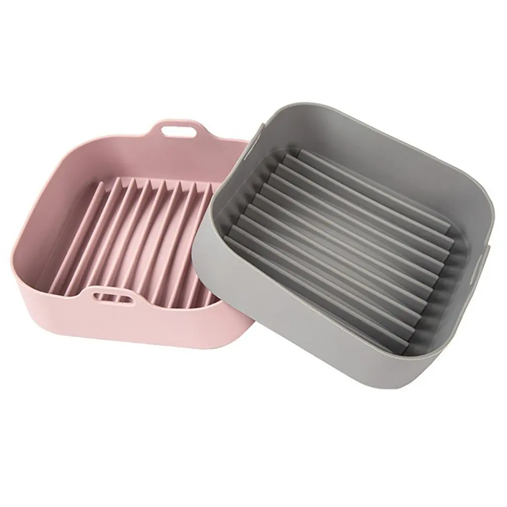 

Silicone Multifunctional Air Frying Pan Square Lightweight Grill Pan Thickened High Temperature Resistance