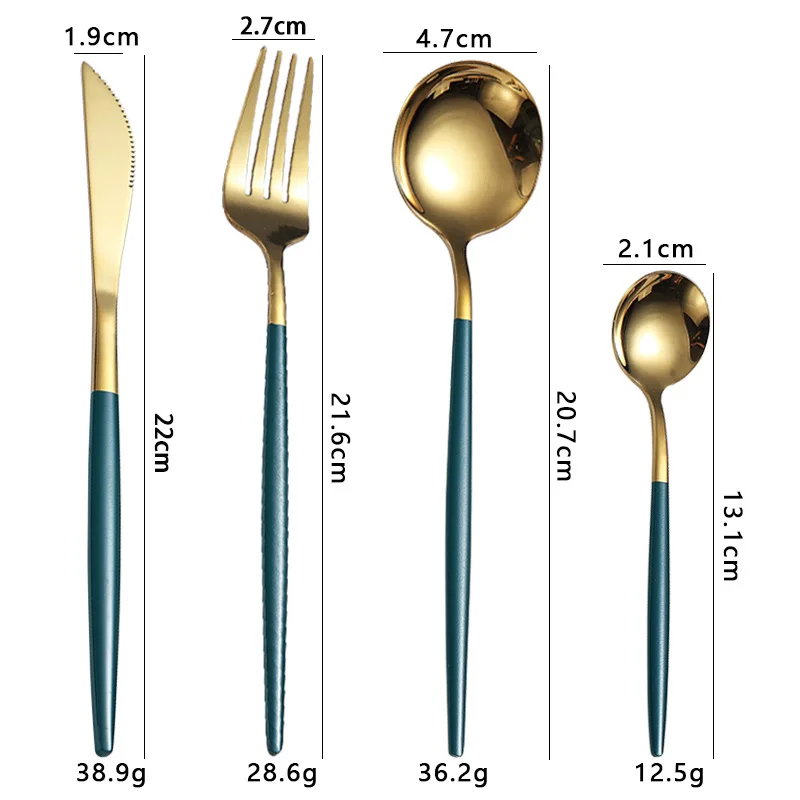 

Covered Rose Gold Dinner Knife Set Stainless Steel Silverware Table Cutlery Kitchen Sets Spoons and Forks Dinnerware Flatware