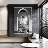 nordic minimalism black and white european architecture canvas painting poster wall art entrance corridor home decoration