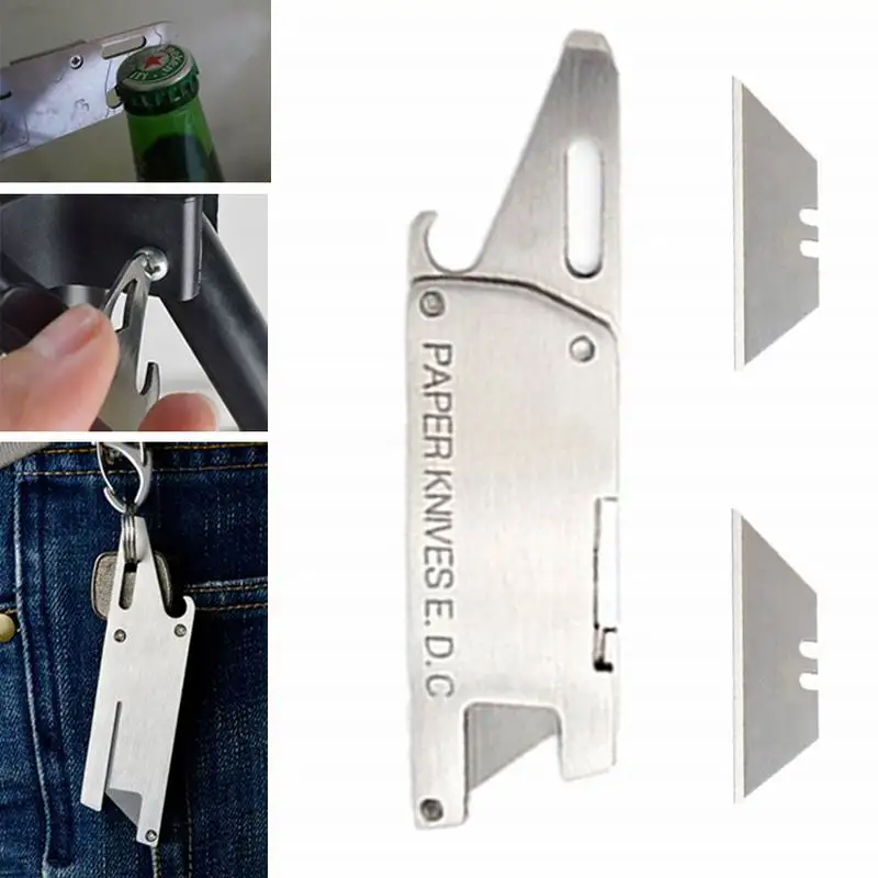 

Multi-functional Mini Unisex Camping 4 In 1 Stainless Steel EDC Gear Screwdriver Bottle Opener Paper Knife