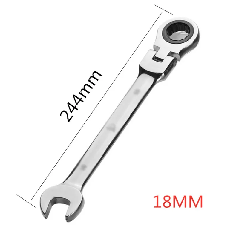 

18/19/20mm Ratchet Wrench Two-Way Movable Head For 180 Degree Rotation Automobile Maintenance Tool C-RV Material