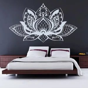 Lotus Flower Wall Decal Mandala Wall Sticker Home Decor Removable Wall Art Mural HJ1025
