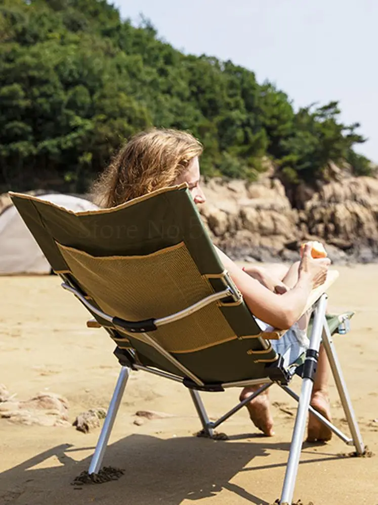 Outdoor Folding Chair Portable Recliner Fishing Back Leisure Light Vehicle Aluminum Alloy Beach |