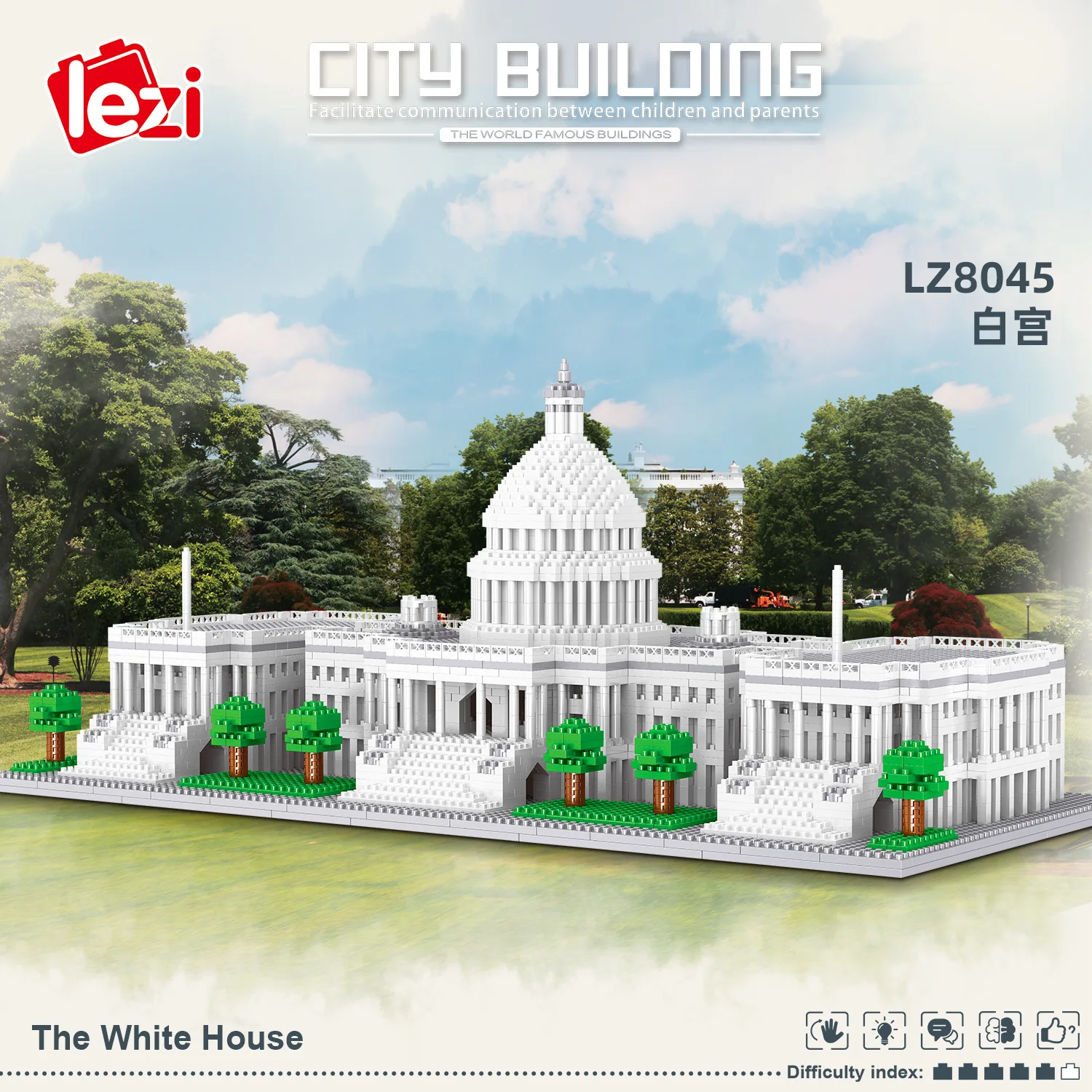 

3796pcs+ The White House of Washington Diamond Building Blocks America Architecture 3D Model Micro Bricks Toy For Kid Adult Gift