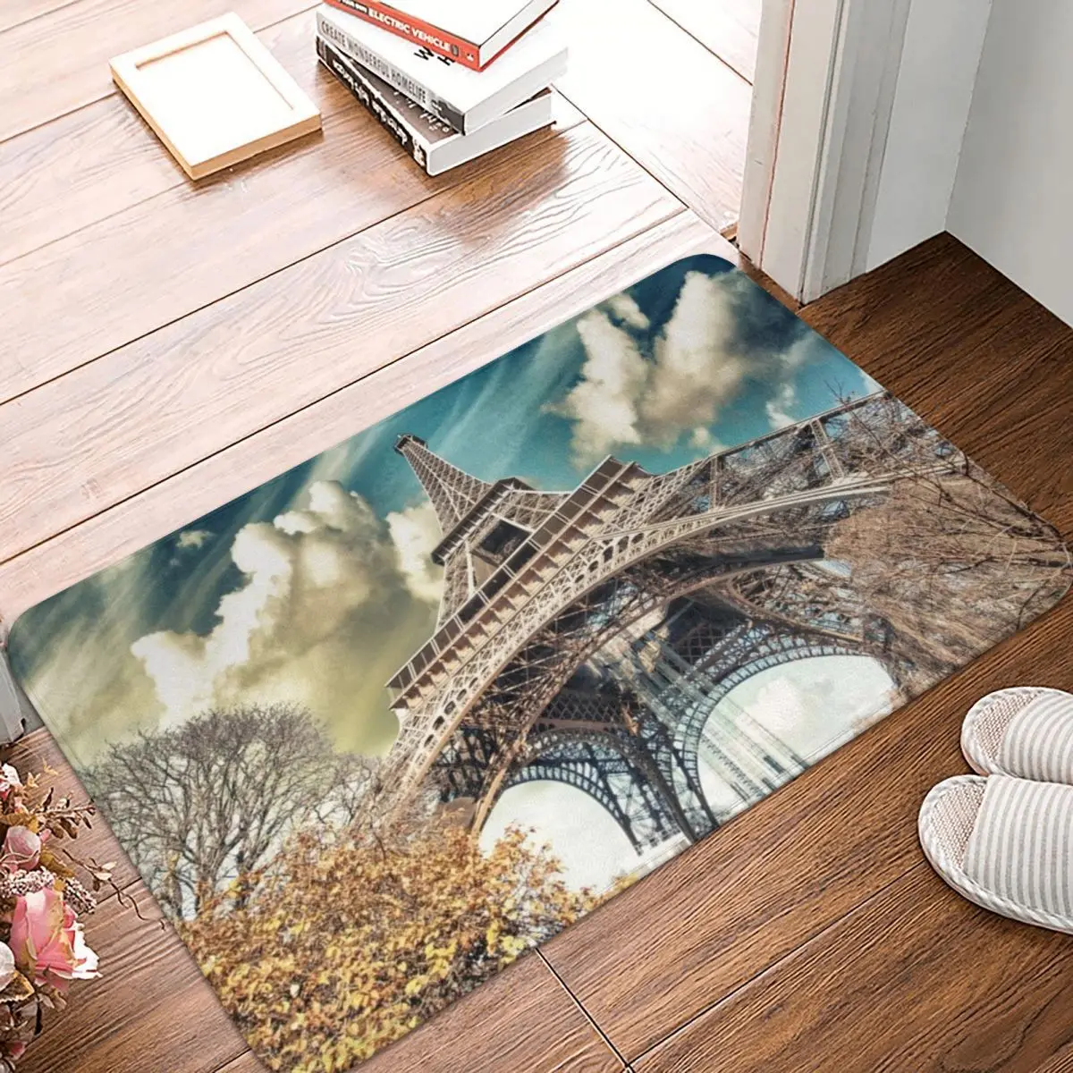 

Осенний Придверный коврик с изображением Эйфелевой башни для спальни, мягкий домашний ковер для гостиной, Декоративный Напольный коврик, д...