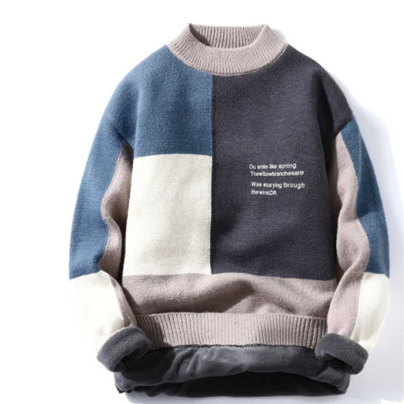 

Корейский модный осенний повседневный мужской свитер в винтажном стиле шерстяная водолазка 2021 зимние мужские теплые хлопковые Пуловеры Св...