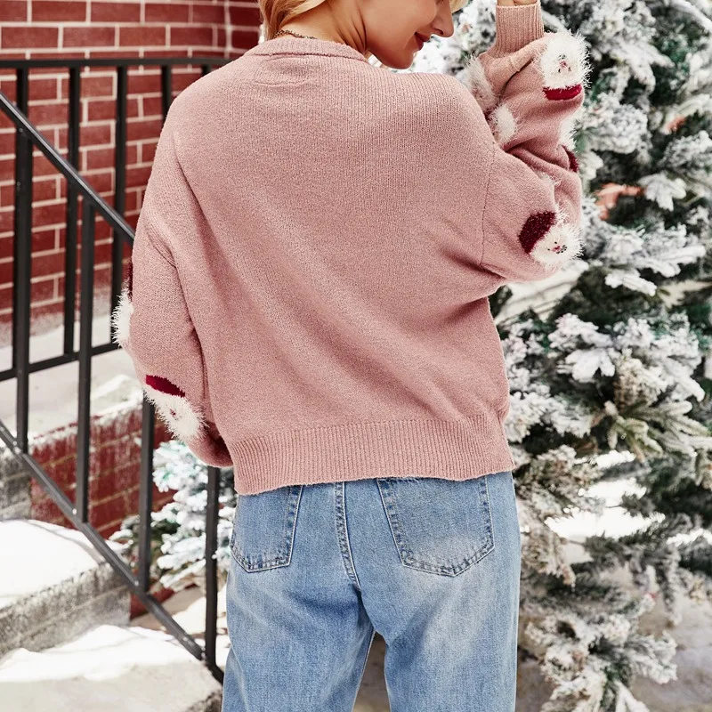 Women'S Sweater Christmas Autumn Winter Clothes Santa Head Classic Round Neck Long Sleeve Holiday |