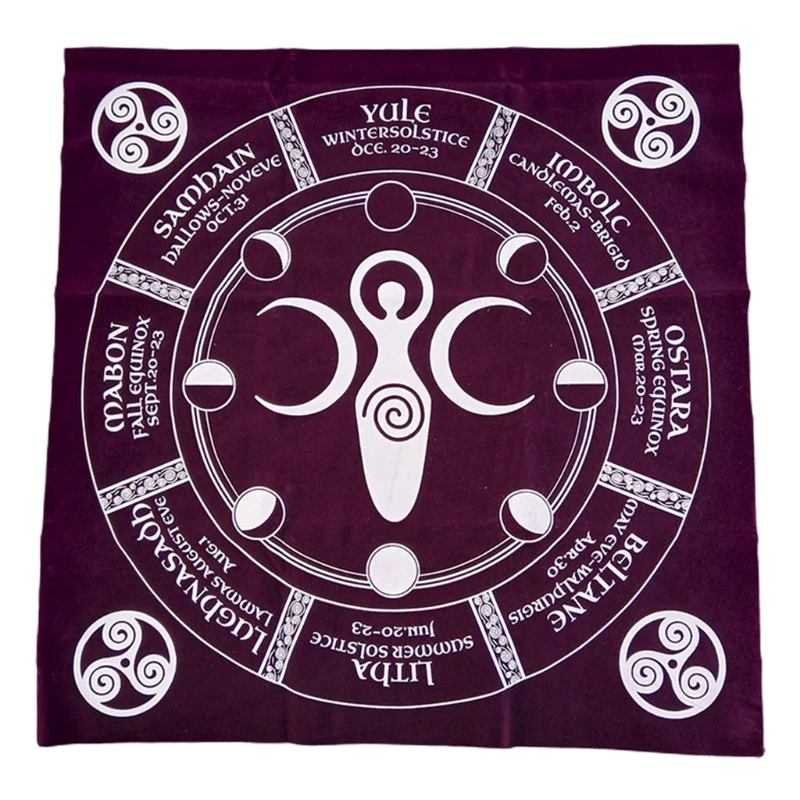

M5TC 50x50cm Art Pagan Altar Cloth Tablecloth Divination Game Card Pad Square Table Cover