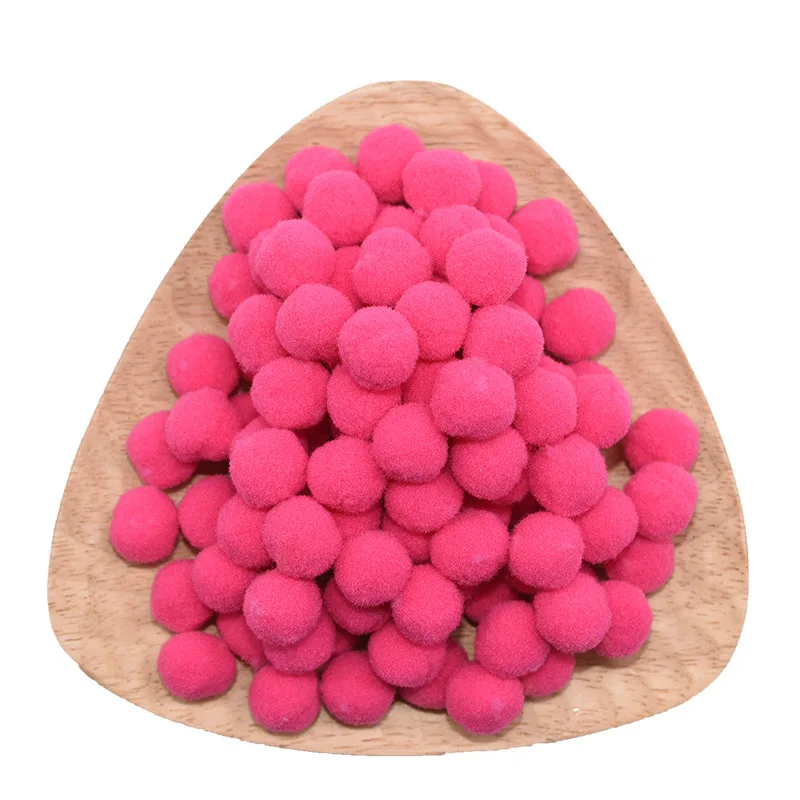 B04 rose red 100 шт./лот, 15 мм, мульти-использование, сделай сам, мягкие помпоны, мячики для детей, игрушки, свадебные украшения, круглые фетровые шарики, помпоны, аксессуары для шитья - Цвет: B04 rose red