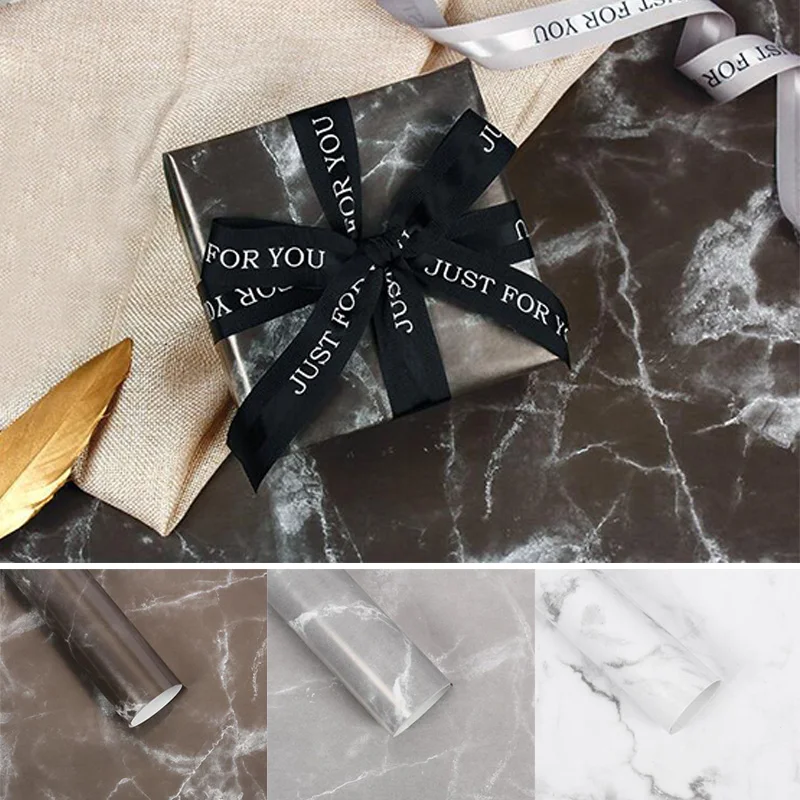 50*70 см Высокое качество подарки цветы оберточная бумага мраморная текстура три