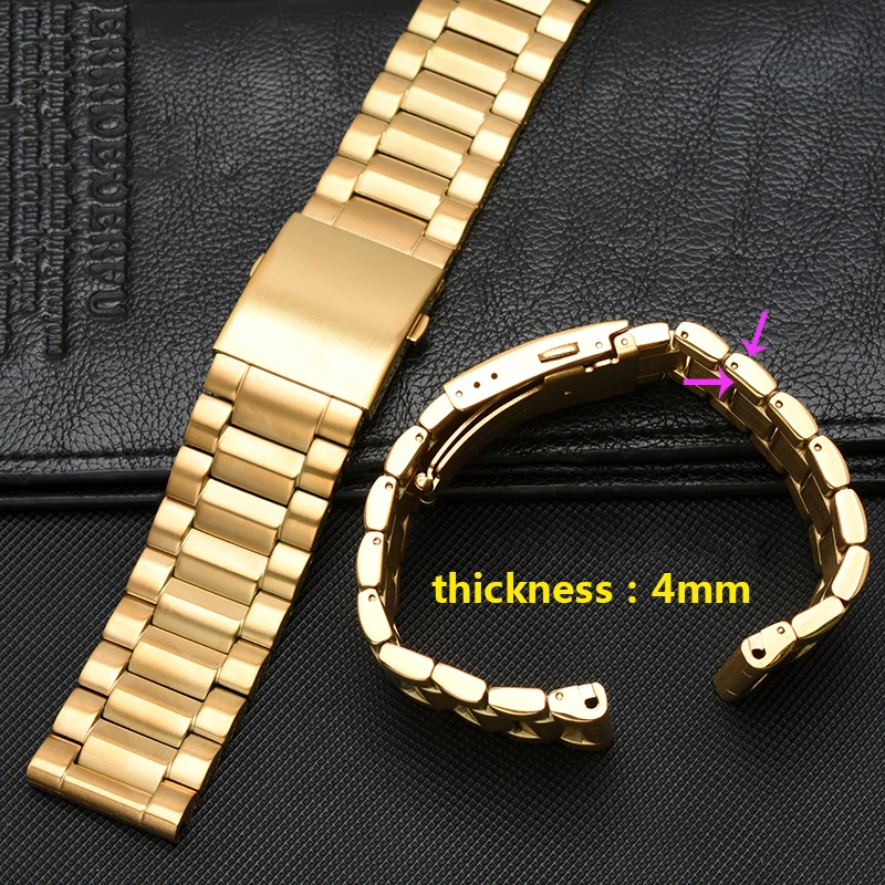 high quality stainless steel watchband for Diesel DZ7333 DZ4344 wrist strap men's large dial gold accessories 26 28mm bracelet