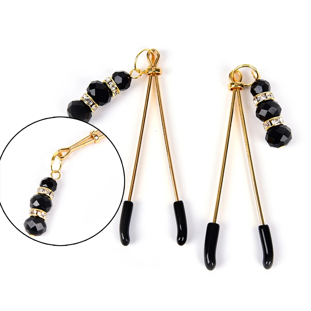 

1pair Nipple Clamps Shame Beads Shaking Stimulate Flirting Clit Clip Overcast Fantish Breast Massage Exotic Accessories