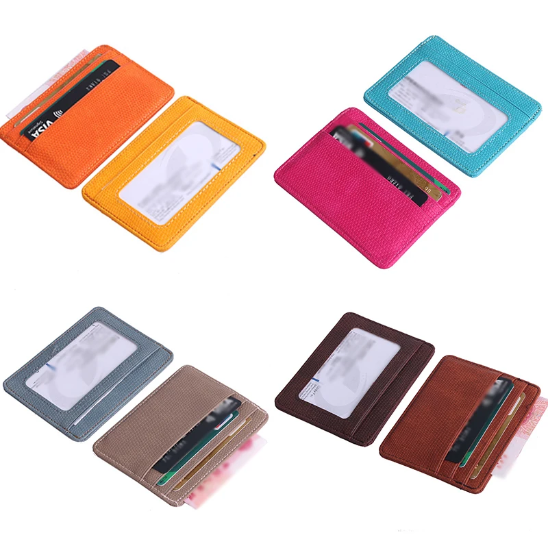 

Small Mini Travel Card Holder Lizard Pattern PU Leather Bank Business ID Card Holder Wallet Case For Men Women Coin Bag Purse