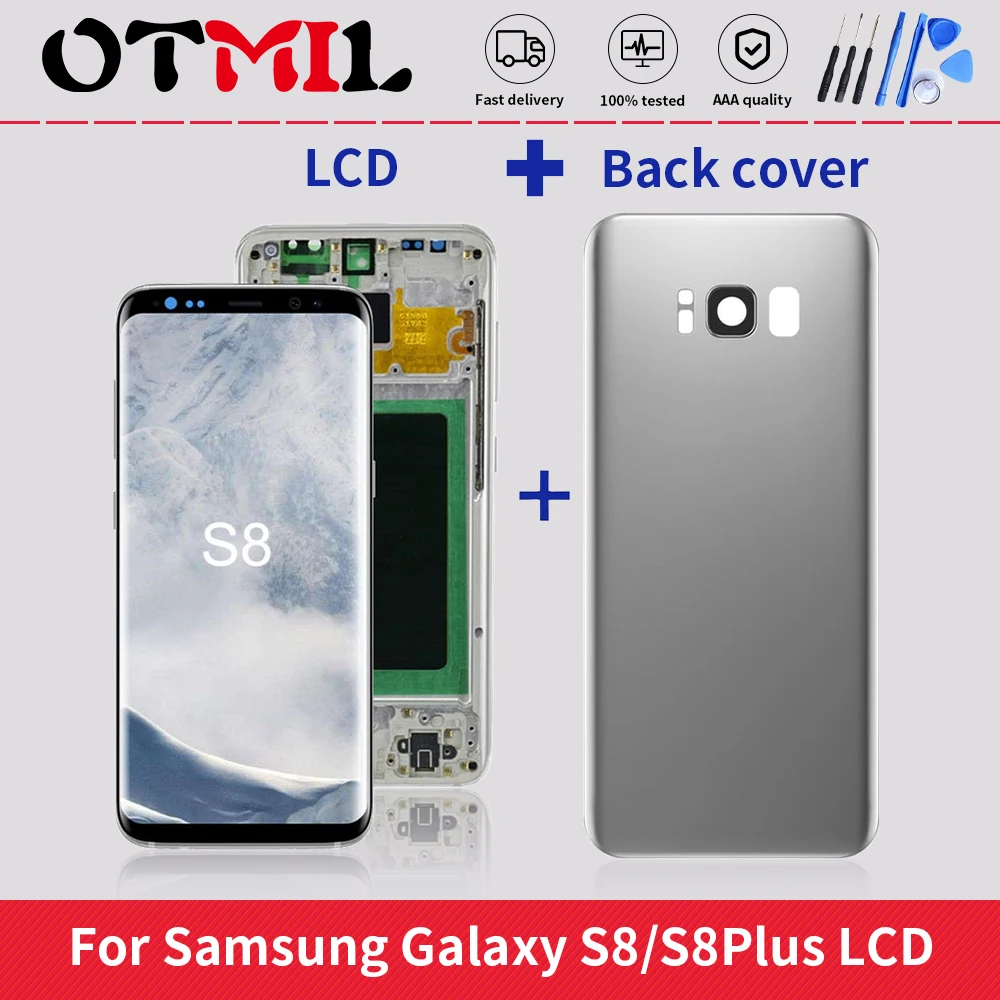 

100% Оригинальный ЖК-дисплей S8 для Samsung Galaxy S8 Plus G955fd G955F G955 дисплей S8 G950 G950F сенсорный экран дигитайзер с задней крышкой