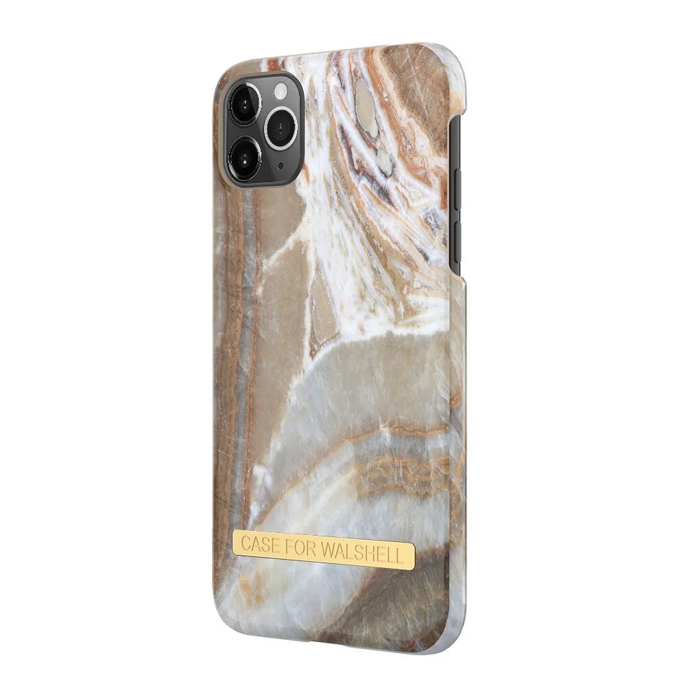 

OEM factory mobile phone water paste PC case with gold metal strip case for iphone 11 pro max