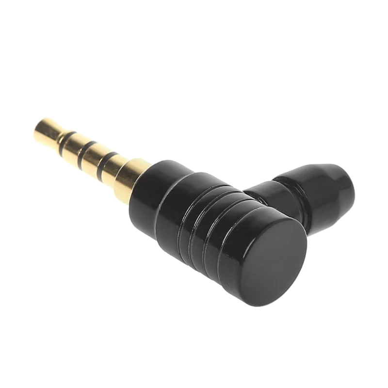 

90 Degree Right Angle Male Jack Plug 4 Pole 3.5mm Stereo Audio Adapter Converter