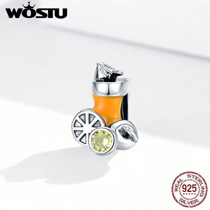 WOSTU 925 пробы серебро летние бусины для сока Очаровательные Подвески оригинал