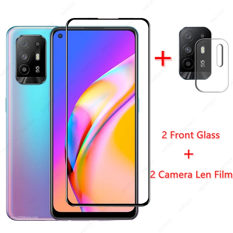 Pel&iacute;cula de vidrio templado para OPPO, Protector de pantalla para c&aacute;mara HD, lente, pel&iacute;cula para c&aacute;mara, para OPPO rena5 Lite K F 4G 5G, 2 piezas-0