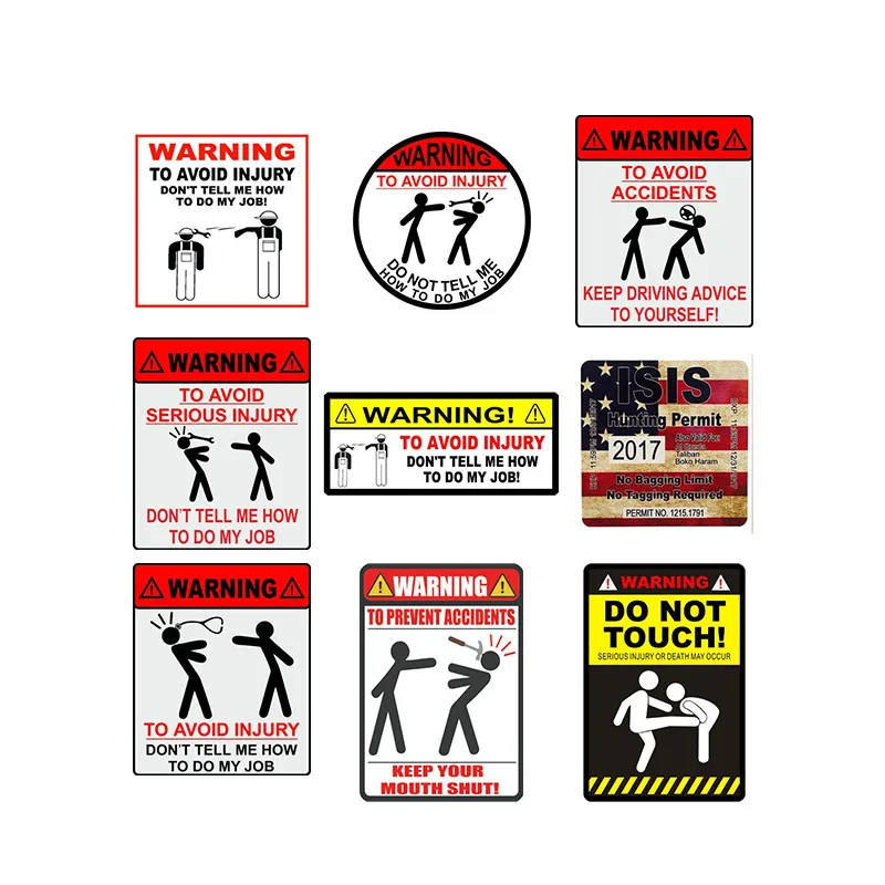 

Interesting Car Stickers Decor WARNING TO AVOID SERIOUS INJURY DONT TELL ME HOW TO DO MY JOB Decorative Creative PVC,15cm
