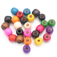 50pcslot 12mm mixed colors large hole wooden beads making diy bracelet necklace loose beads jewelry accessories