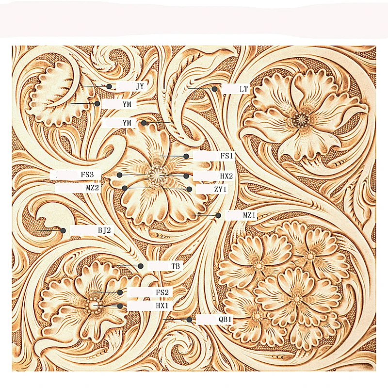 

12 beads flower heart pattern Leather stamping flower tools Carving Craft