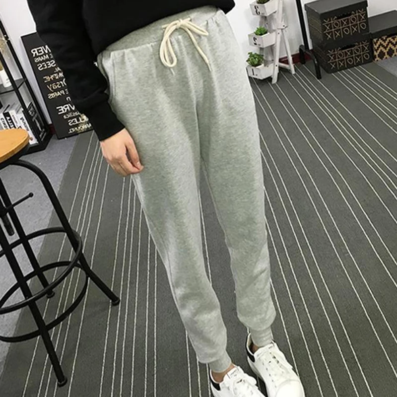 

Women Soft Cotton Joggers With Solid Girls Sweatpants Pull-on Pants Sport Pants Elastic Drawstring Waist