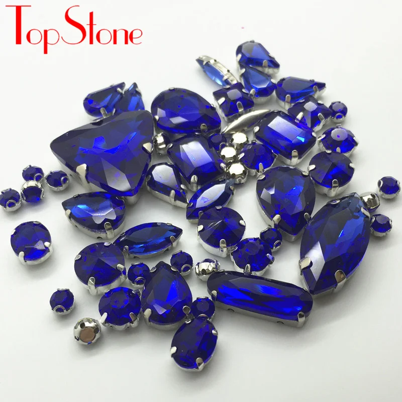 TopStone 100 шт. Смешанная форма смешанные цвета Хрустальное стекло для пришивания