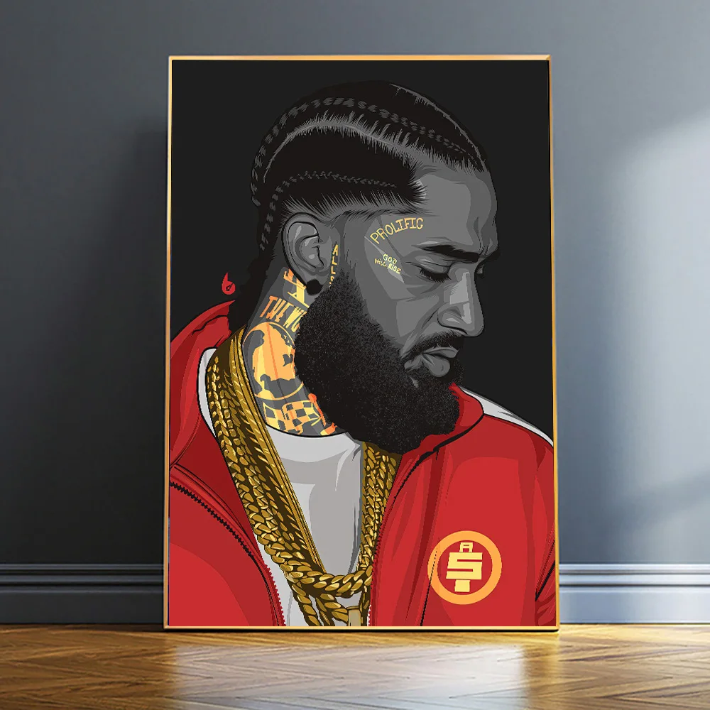 Американский Rapper Nipsey портретный плакат Hussle холст рисование плакаты и принты