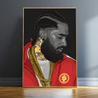 Американский Rapper Nipsey портретный плакат Hussle, холст, рисование Nipsey, плакаты и принты, настенное искусство для домашнего декора