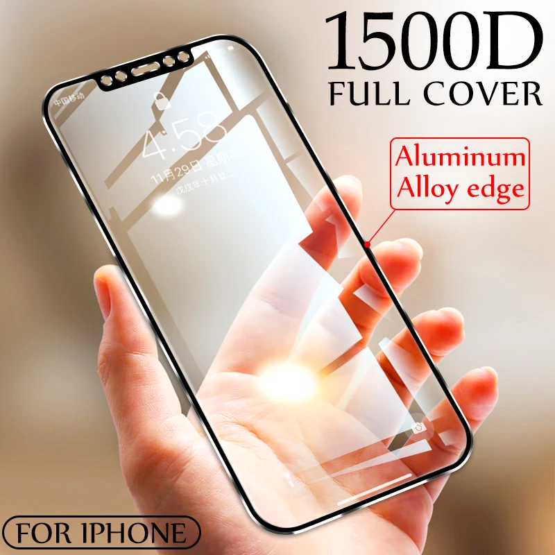 1500D закаленное стекло из алюминиевого сплава для iPhone 11 Pro X Xr Xs Max 6 6S 7 8 Plus Защитная