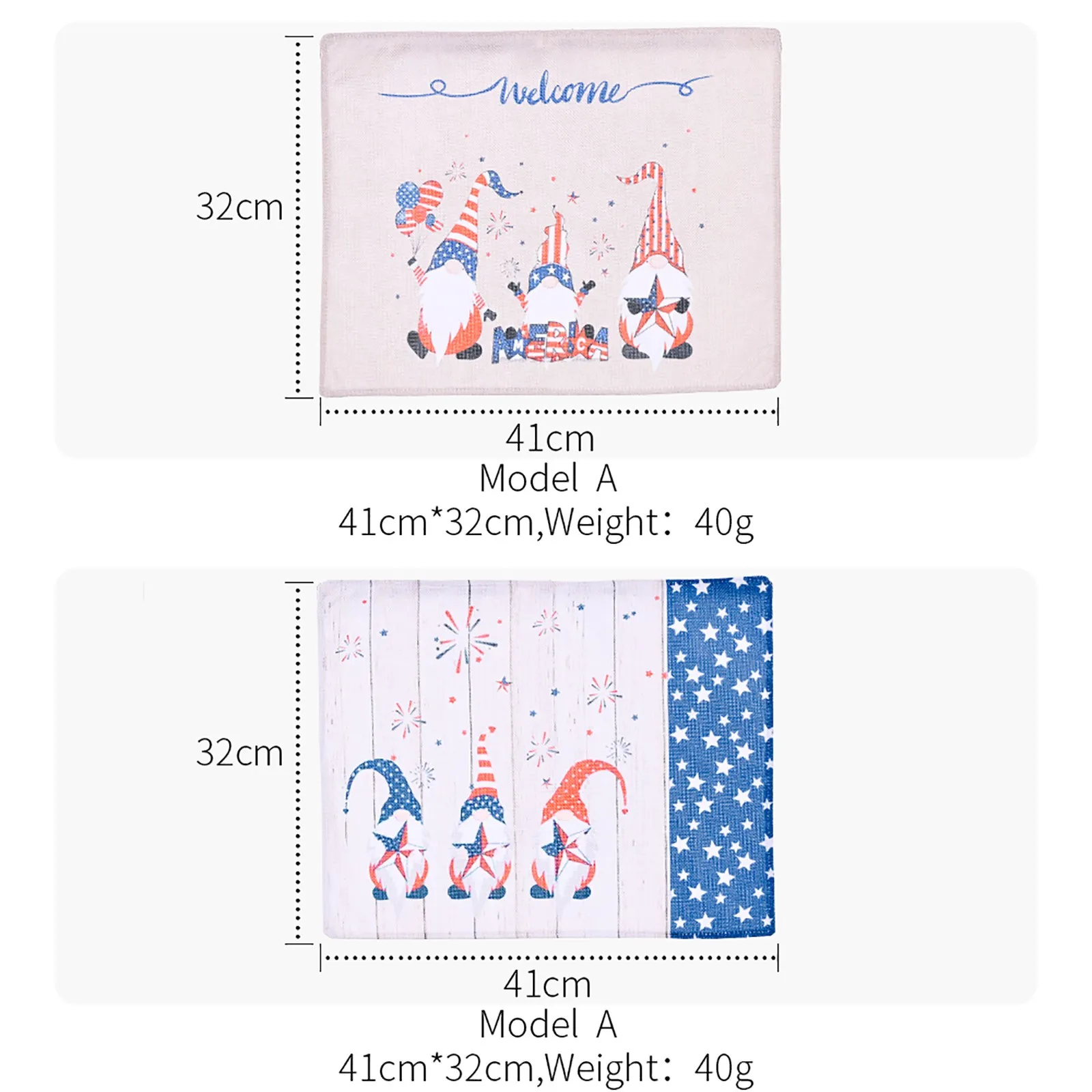 

Independence Day Faceless Doll Placemat Decorations Holiday Home Decoration Tablecloth Mat 32x41cm Home decoration