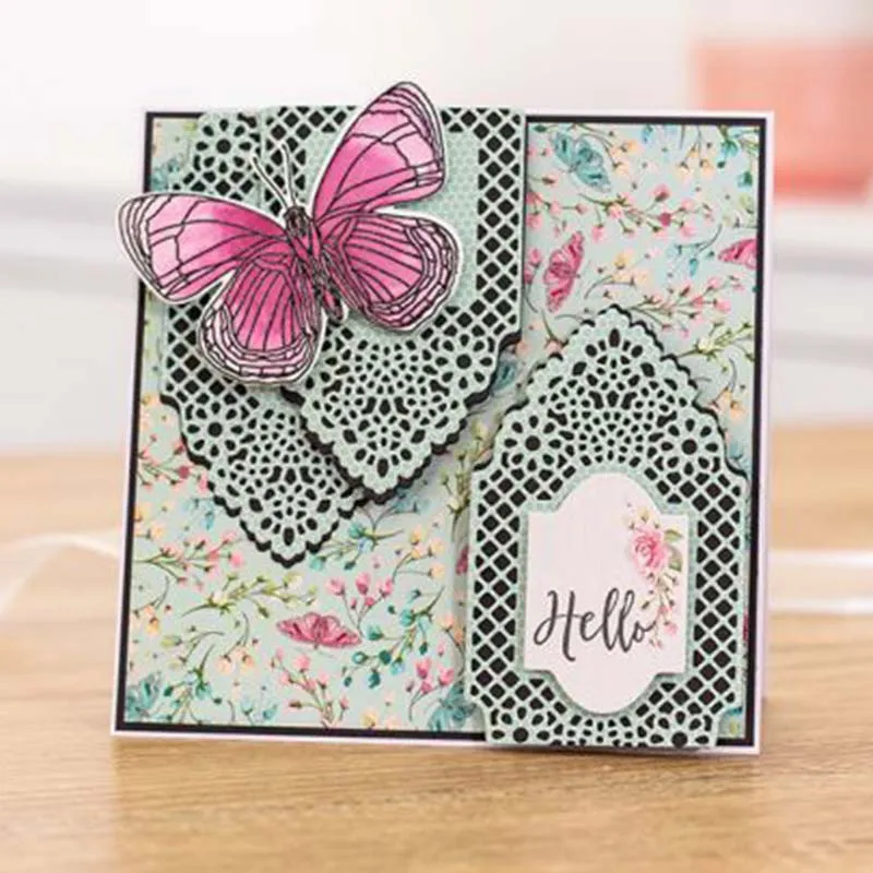 

JC Lace Diamond Background Metal Cutting Dies for Scrapbooking New Die Cut Card Make Stencil Craft Folder Model Album Decoration