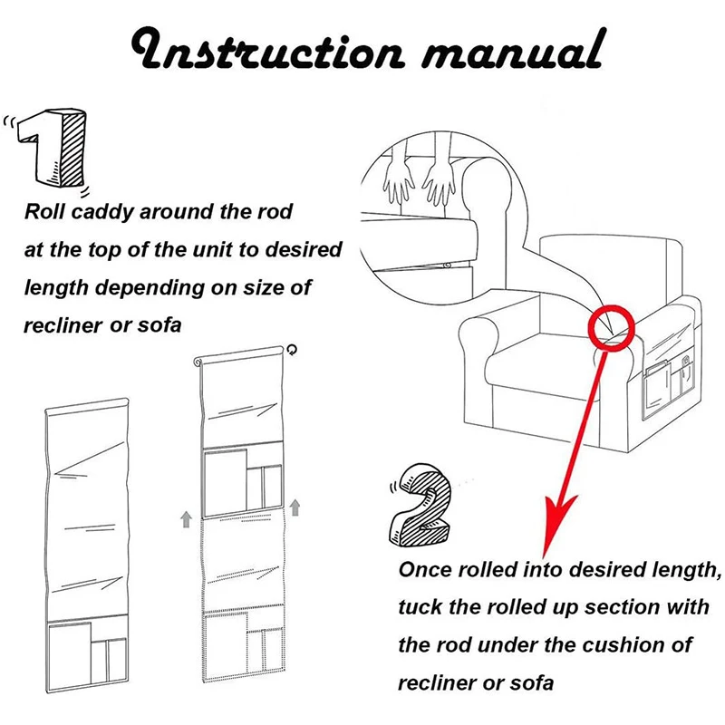 

Sofa armrest storage bag Solid color remote control storage hanging bag Sofa armrest storage hanging bag